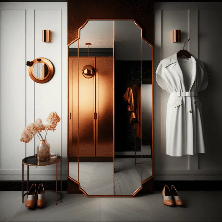 Interior design trends copper mirror