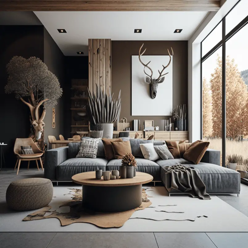 Living room design ideas earthy tone and natural materials