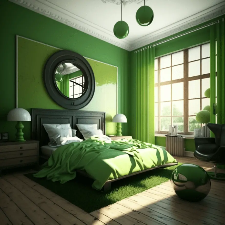colour drenching bedroom design idea