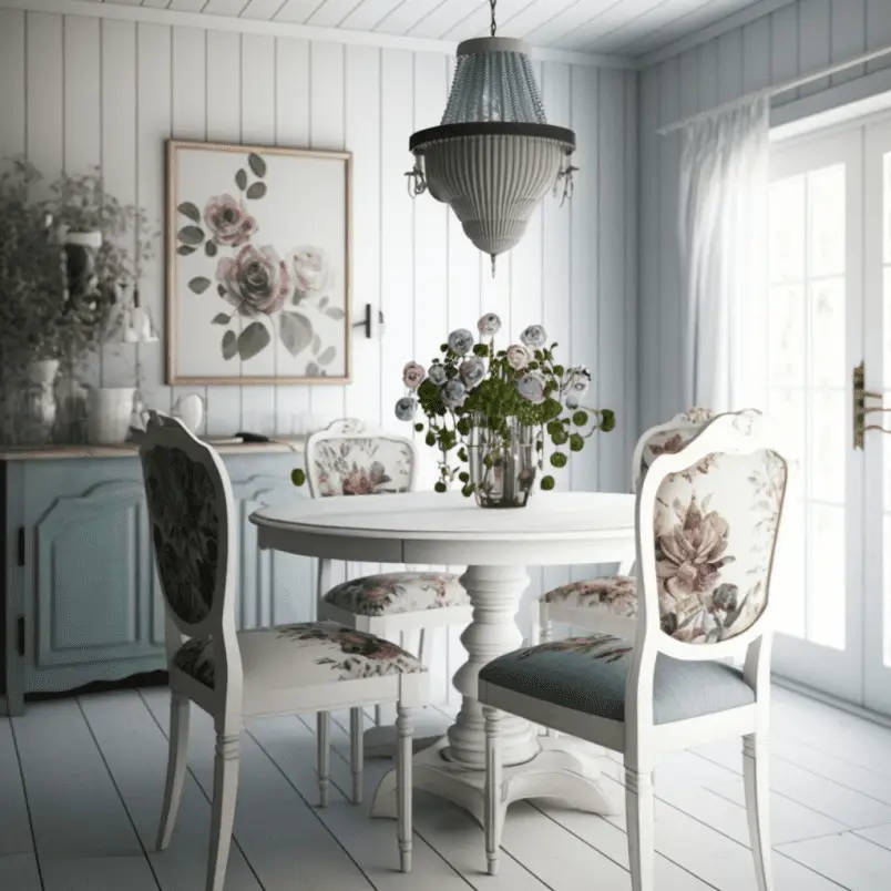 Dining room floral accents