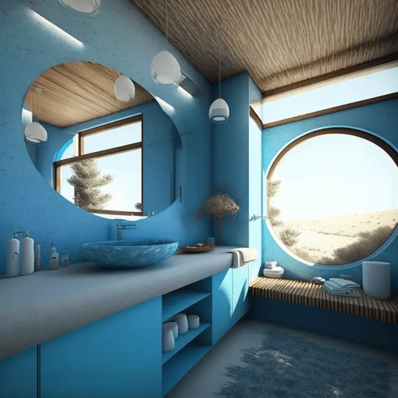 bathroom design ideas 2023 monochromatic blue
