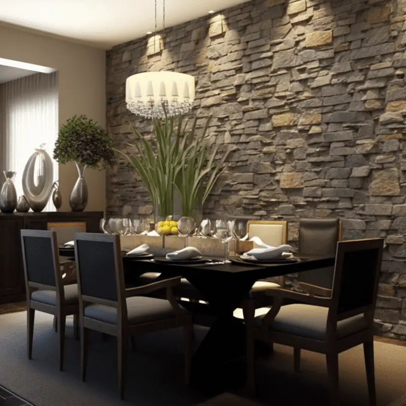Dining room idea natural feature wall