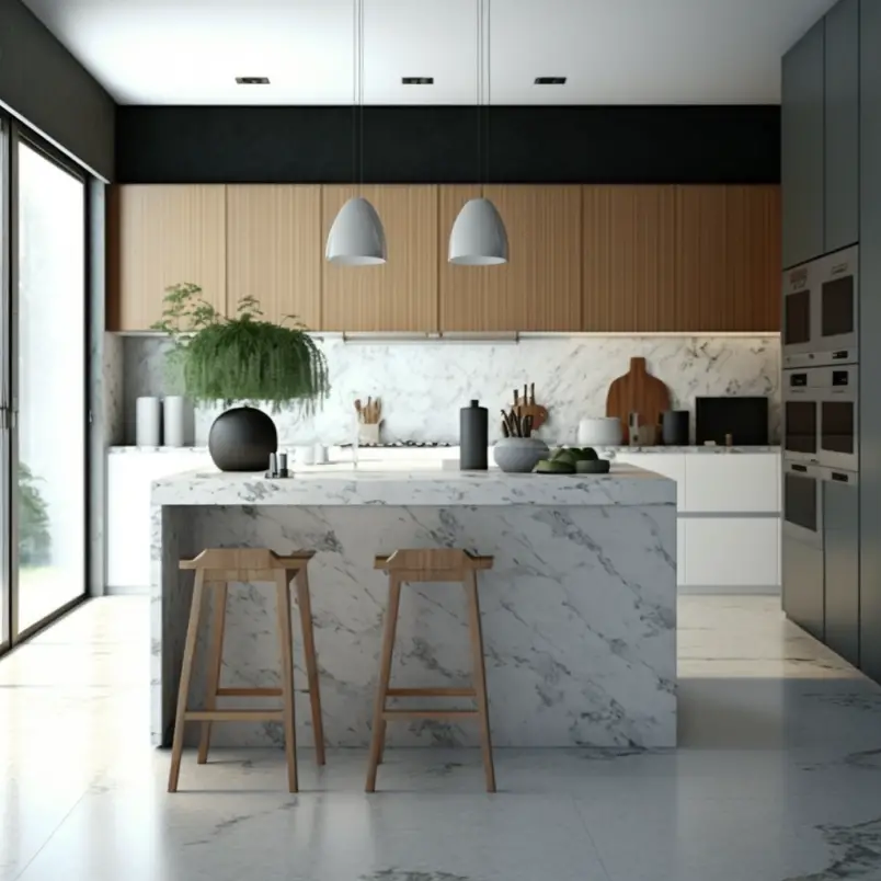 interior design trends marble kitchen countertops