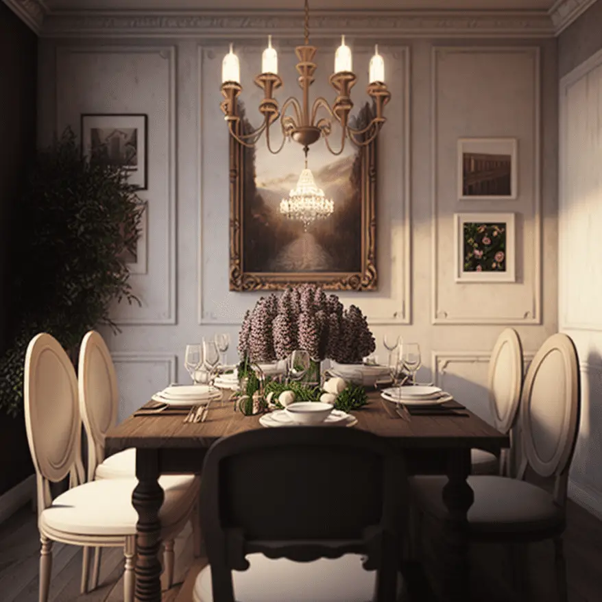 Dining room design ideas romantic style