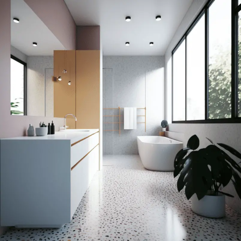 bathroom ideas statement terrazzo