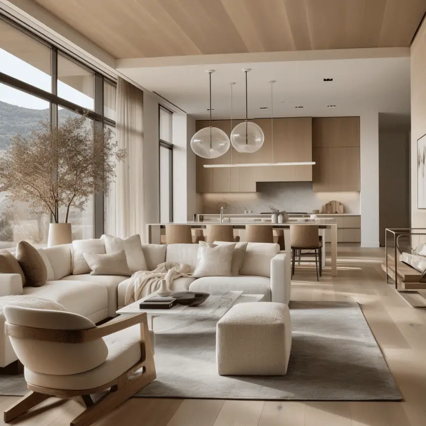 Interior design trends 2024 warm minimalistic