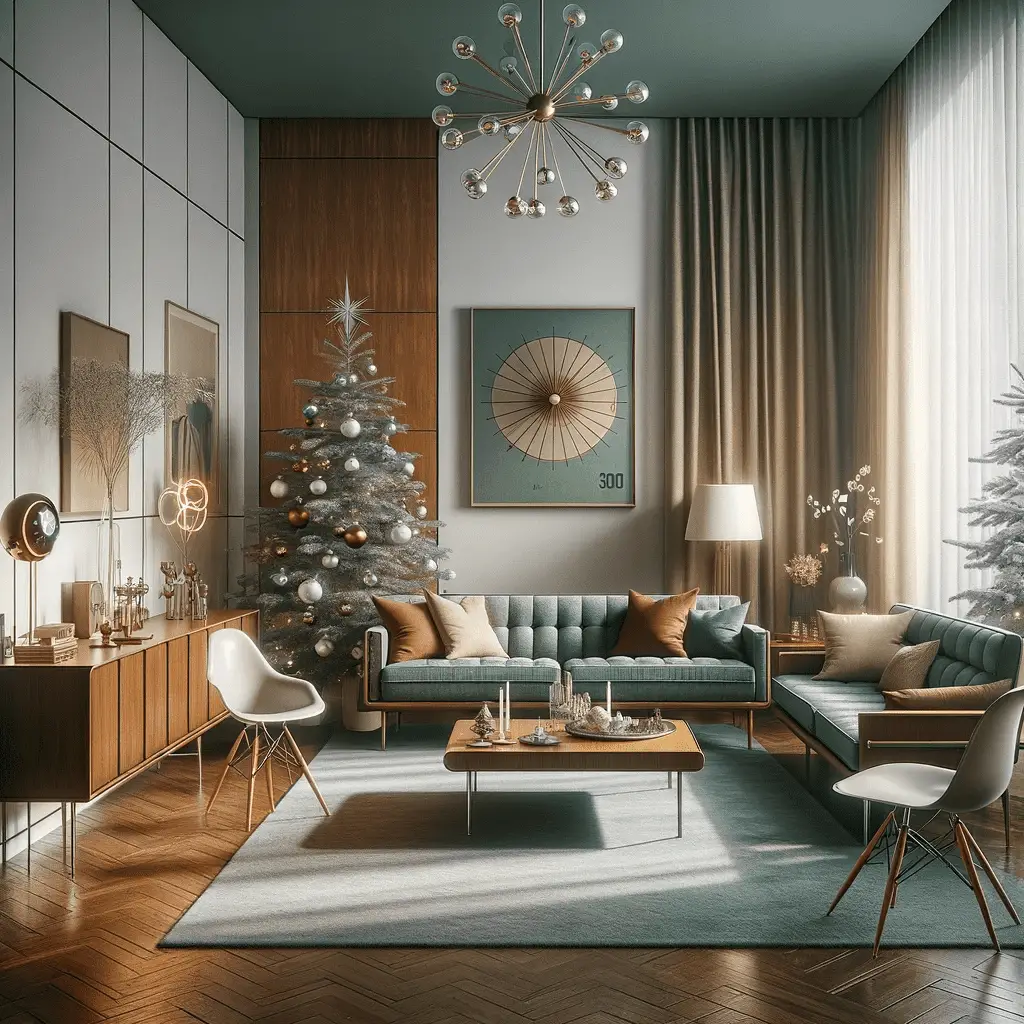 Mid Century modern Christmas decor 2023