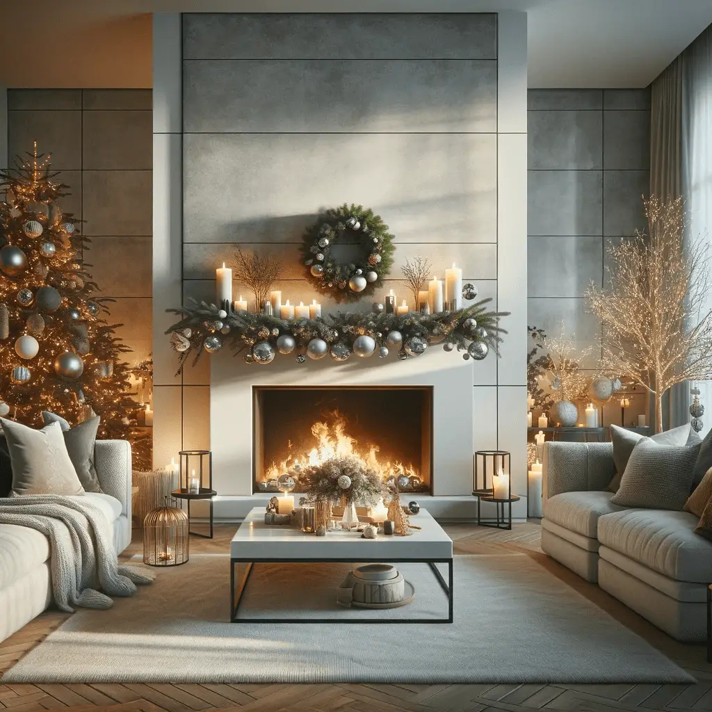 Christmas decoration fireplace