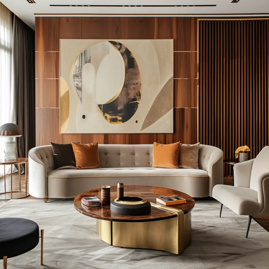 Living room with Bauhaus deco interior design