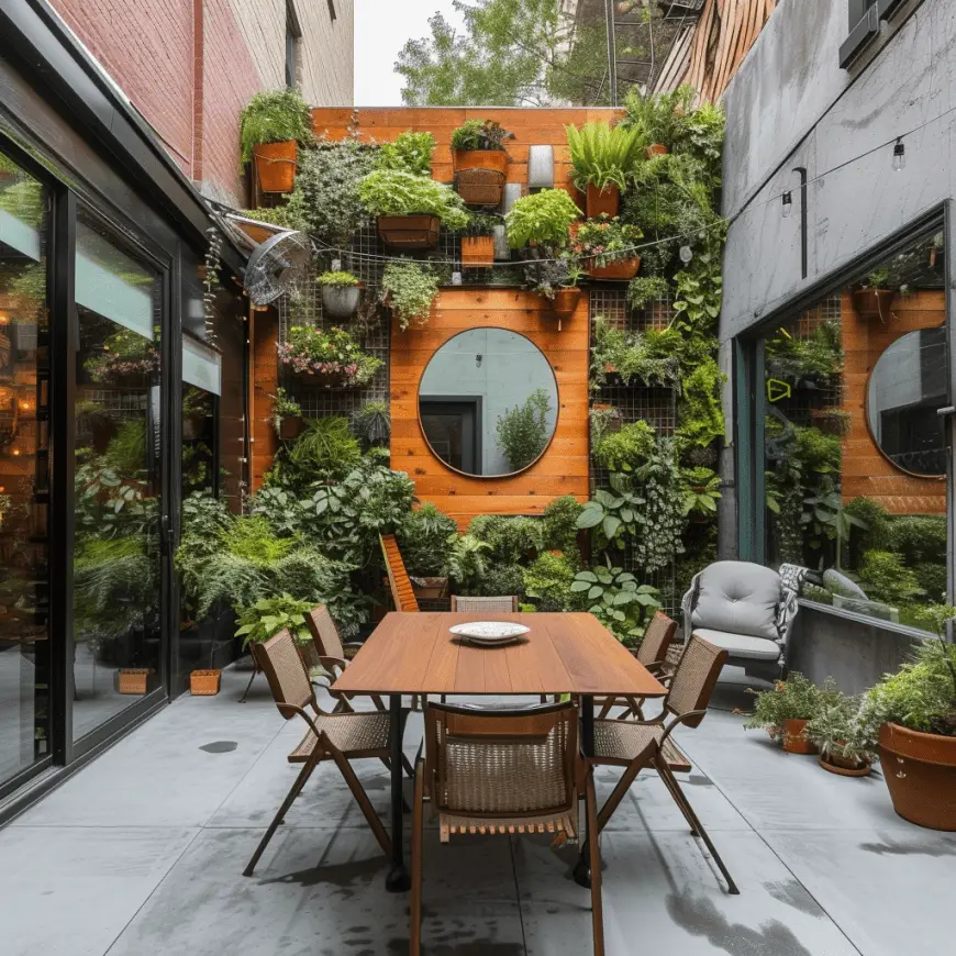 small patio design idea vertical garden