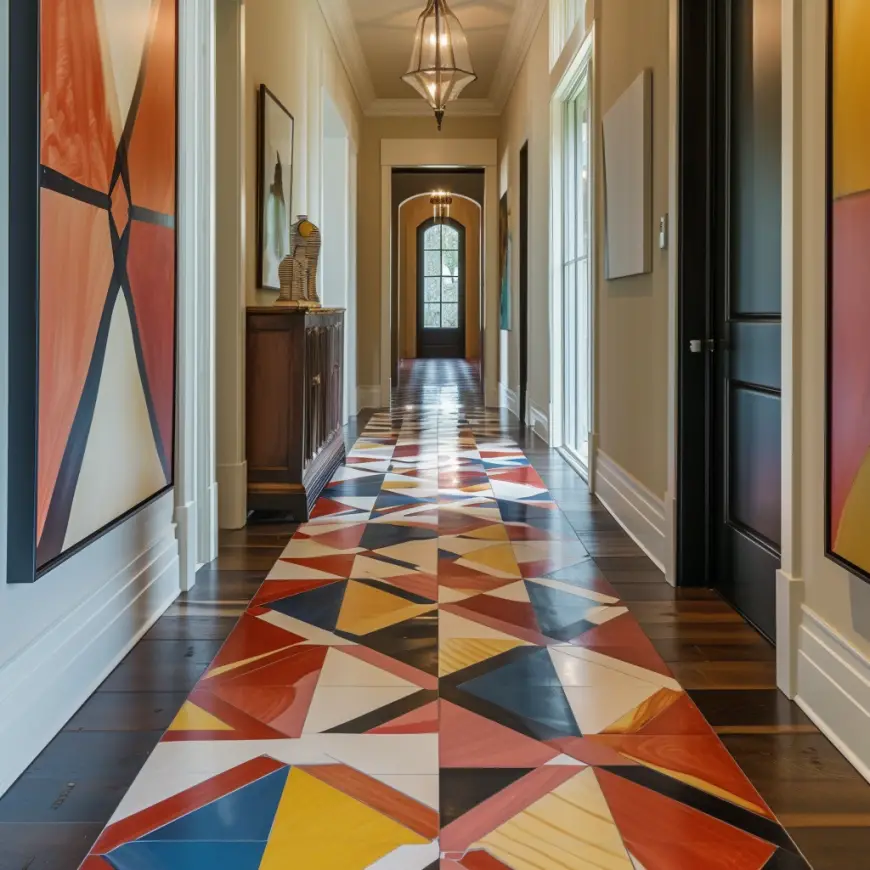 Artistic flooring hallway