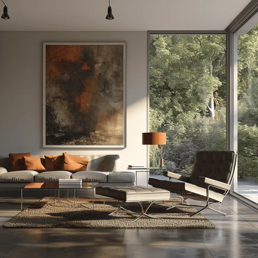 Barcelona chair in modern living room