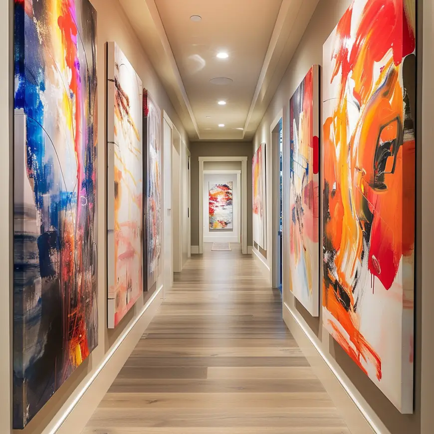 Colorful wallart hallway