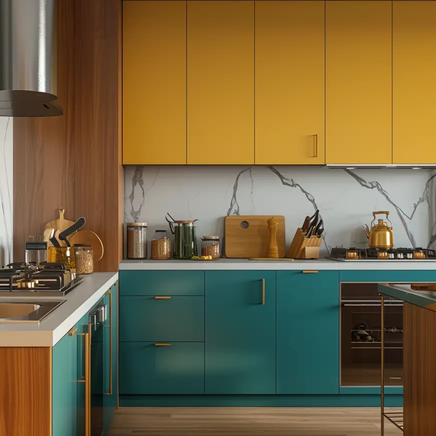 Mid Century modern kitchen colors