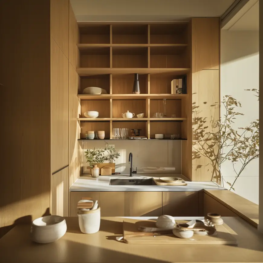 Japandi style small kitchen