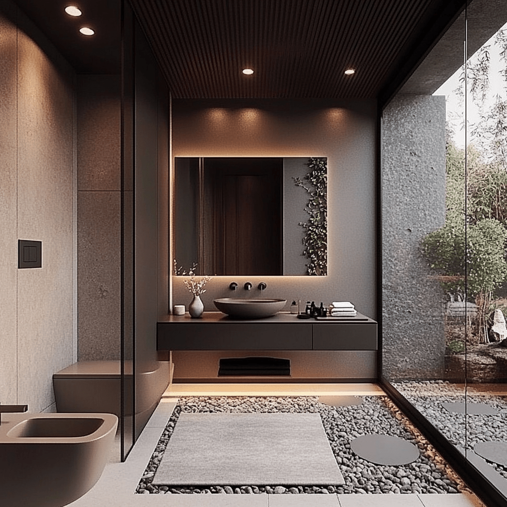 Japandi bathroom furniture ideas