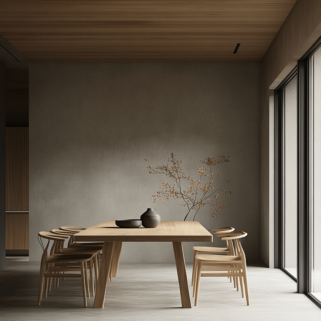 Japandi minimalistic dining area
